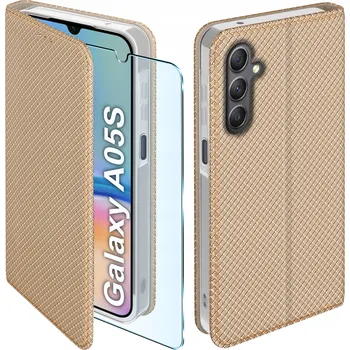 Pouzdro na mobilní telefon Flipové pouzdro KrainaGSM pro Samsung Galaxy A05s zlaté