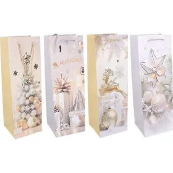 Dárková taška na láhev M Vánoce 12 × 35 × 9 cm