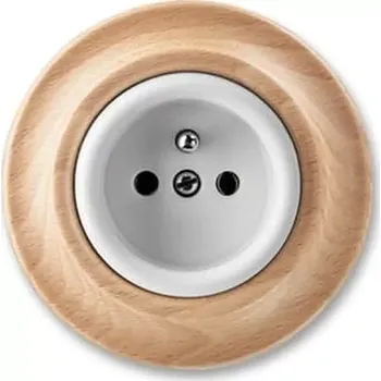 vypínač ABB Decento zásuvka bílá/přírodní buk-porcelán 6619K-C06347 50 (ABB 6619K-C06347 50)