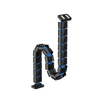 kabelová chránička Organizér kabelů, magnetický husí krk, černo-modrý, 1285mm, pro výškově nastavitelné stoly, Powerton