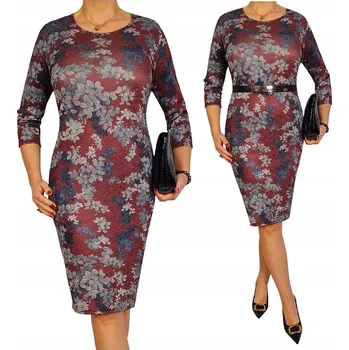 Dámské šaty Pletené midi koktejlové šaty K&M Krawiectwo velikost 52