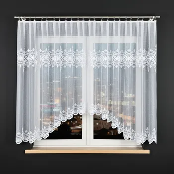Záclona Dekorační oblouková krátká záclona na žabky ZANETA 155 bílá 350x155 cm MyBestHome