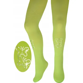 Milusie dětské punčocháče , zelené polyamidové, velikost 140