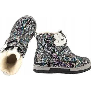 Dívčí zimní obuv Bartek vlněné kozačky teplé zimní dívčí boty kůže 8400869 vel. 24