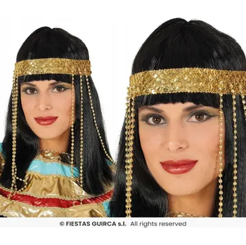 Karnevalová paruka Guirca paruka polodlouhé černé vlasy s ofinou