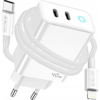 SADA | RYCHLÁ SÍŤOVÁ NABÍJEČKA 2x USB TYP-C + KABEL LIGHTNING | PD40W