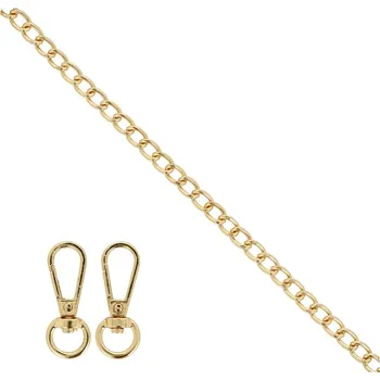 Řetízek Natana zlatý řetízek a karabinky na kabelku 120 cm