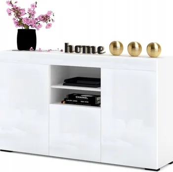 Komoda Komoda Krak Meble 135 x 33,8 x 90 cm, bílý lesk