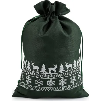 Vánoční dekorace Vánoční dárkový pytlík 20x30 cm Varianta: 2 zelená jedle, Balení: 10 ks