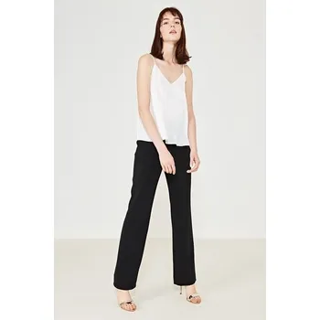 Dámské kalhoty SIMPLE ČERNÉ ROVNÉ KALHOTY (32)