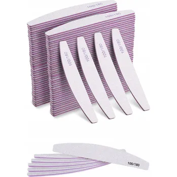 Pilník na nehty eVanda papírový půlměsíc 100/180 šedý 100 ks