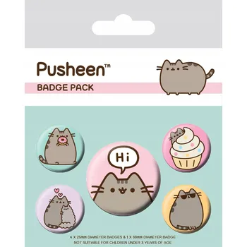 Příslušenství pro čtečku elektronické knihy Ozdobné placky Pusheen 5 kusů na batoh