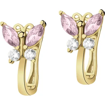 Náušnice Zlaté náušnice se zirkony - motýli - AP542-4894