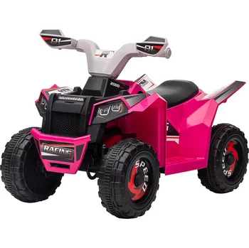 Dětské elektrovozidlo HOMCOM Elektrická dětská čtyřkolka HOMCOM, 2,5 km/h, jízda vpřed a vzad, pro děti 18–36 měsíců, růžová