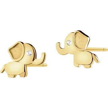 Náušnice Zlaté náušnice se zirkony - sloni - AP542-5142