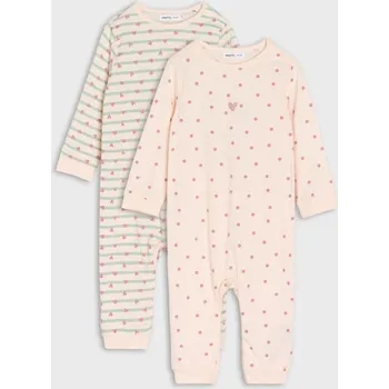 Dupačky Sinsay - Sada 2 kusů bavlněných overalů - krémová - 500GK-01X - 500GK-01X-80