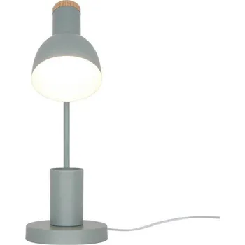Lampička Nordlux Stolní lampa Devone, prachově zelená, výška 43 cm, kov - Délka kabelu s konektorem 150 cm; Ø základna 15 cm; stínidlo na lampu – délka 16,4 cm, Ø 12 cm zelená, světlé dřevo 1 x 15 W - Doprava zdarma