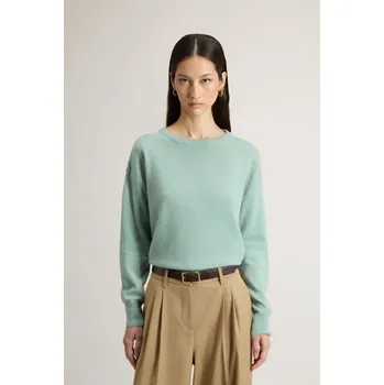 Dámský svetr SVETR WOOLRICH COMFORT WOOL CASH CREWNECK CHINOIS GREEN