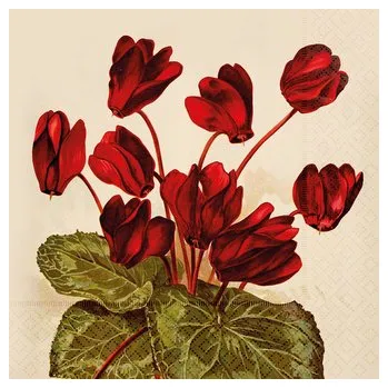 Papírový ubrousek Papírový ubrousek Orange Autumn Plants Cyclamen