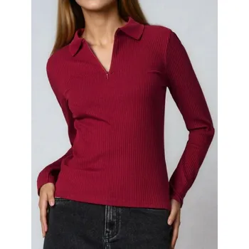 Sinsay - Halenka s dlouhými rukávy - burgundy - 310FK-44J - 310FK-44J-XS