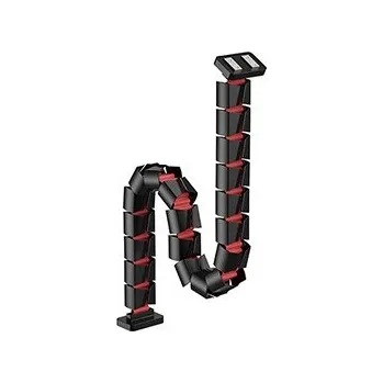 kabelová chránička Organizér kabelů, magnetický husí krk, černo-červený, 1285mm, pro výškově nastavitelné stoly, Powerton