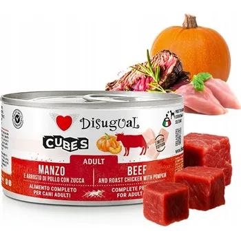 Krmivo pro psa Vlhké krmivo pro psy - Disugual Cubes - Hovězí maso s kuřecím masem a dýní - 150 g