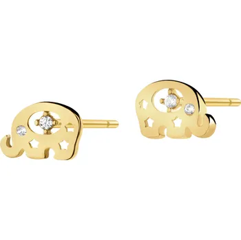 Náušnice Zlaté náušnice se zirkony - sloni - AP542-5161