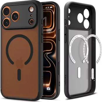 Pouzdro na mobilní telefon Odolný kryt Spigen Ultra Hybrid MagSafe Apple iPhone 17 Pro - černé (Hybridní pouzdro Spigen Ultra Hybrid MagSafe pro iPhone 17 Pro – černé, s Air Cushion a magnetickým MagSafe kroužkem)