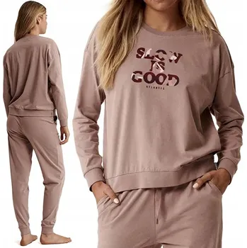 Dámské pyžamo ATLANTIC NLP-499 Dámské pyžamo teplákové soupravy Domácí Teplákovka Kompletní 100% Bavlna XXL