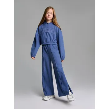 Dívčí kalhoty Sinsay - Tepláky se širokými nohavicemi - mid blue - 304GW-52X - 304GW-52X-152