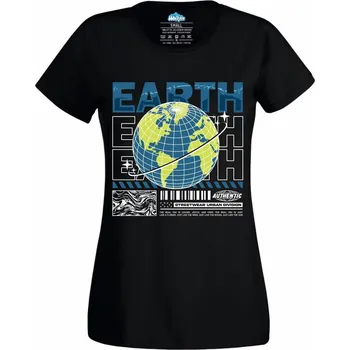Dámské tričko Země EARTH (Velikost: 4XL, Barva: Černá)