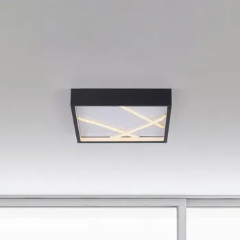 JUST LIGHT. GmbH JUST LIGHT. LED stropní svítidlo Mikado, 30 x 30 cm, černé černá, bílá LED 28 W celkem - Doprava zdarma