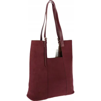 Kabelka HERISSON kabelka z eko kůže a semiše červená