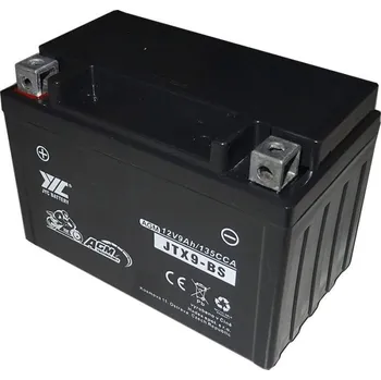 Auto-moto baterie Pb akumulátor JYC JTX9-BS AGM pro motocykly 12V/9Ah levý