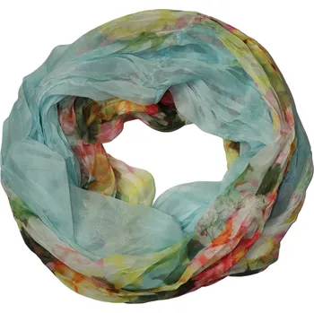 Květinový kruhový šátek - Rozkvetlý kruh světle modrá