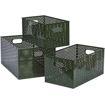 Úložný box MADAM STOLTZ Železný úložný box Dark Green S