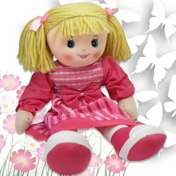 Panenka Panenka hadrová 60 cm tmavě růžové šatičky