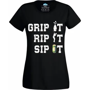 Dámské tričko Uchop to, odpal to, napij se (Velikost: 4XL, Barva: Černá)