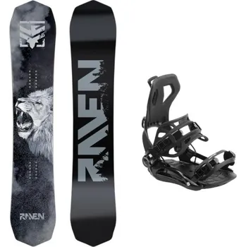 Snowboarding Raven Lion pánský snowboard + Hatchey Fastec snowboardové vázání 155 cm Wide + S, black (EU 36-39) + DÁREK + Doprava ZDARMA