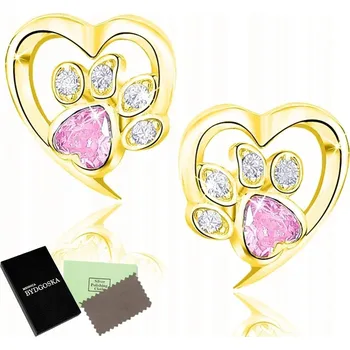 Náušnice ZLATÉ NÁUŠNICE TLAPKY STŘÍBRO 925 ŠROUBKY RODOVANÉ