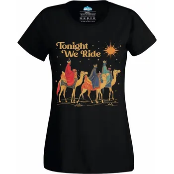 Dámské tričko Dámské tričko Tři Králové Cesta do Betléma (Velikost: XS, Barva: Černá)