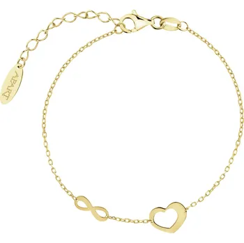 Náramek Stříbrný náramek - srdce, nekonečno - AP543-4851