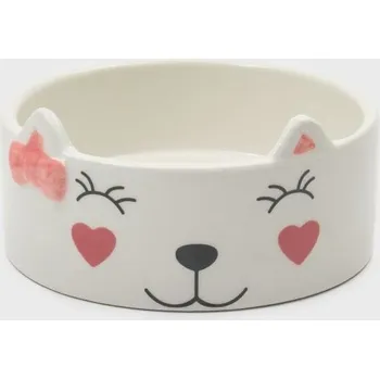 Miska pro psa Sinsay - Keramická miska pro zvířata s motivem kočky - bílá - 177GR-00P - 177GR-00P-ONE