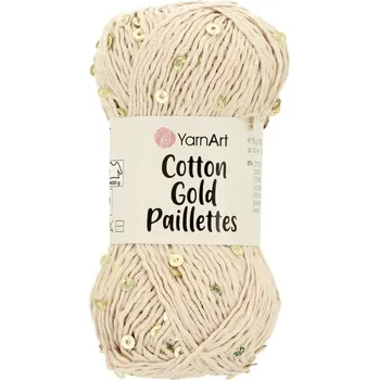 Příze Yarnart Cotton Gold Paillettes 7104 béžová