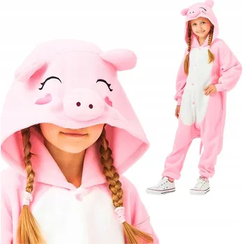 Karnevalový kostým Pyžamo Overal Kigurumi Kostým Růžové Prasátko Dětské 105 - 115 cm