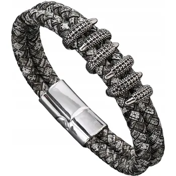 Náramek Pánský náramek HA - 33328 - Šedá/Stříbrná KP-33328