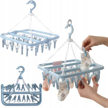 Sušák na prádlo SUŠÁK NA PONOŽKY ZÁVĚSNÉ SPODNÍ PRÁDLO S KLIPOVÝMI ÚCHYTY