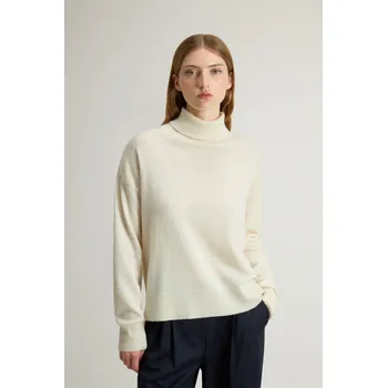 Dámský svetr ROLÁK WOOLRICH COMFORT WOOL CASH TURTLENECK MILKY CREAM