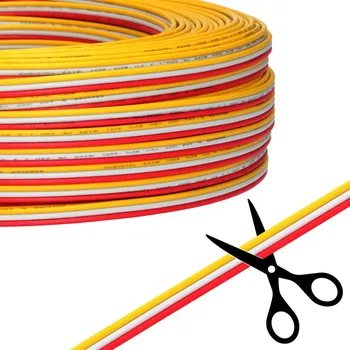 LED osvětlení McLED ML-733.094.37.0 3-žilový plochý PVC kabel AWG 18/0,85 mm², (2,1-6,3mm), červená/bílá/žlutá