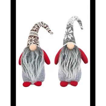 Vánoční dekorace Skřítek s pletenou čepicí, 22 cm